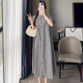 Robe chemise à carreaux noir et blanc – Style japonais rétro, manches courtes