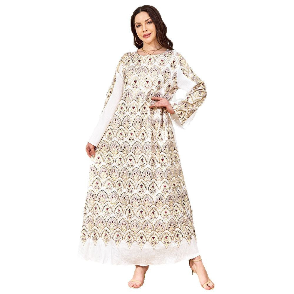 Robe Longue Col Rond – Manches Longues, Coupe Ample & Confortable