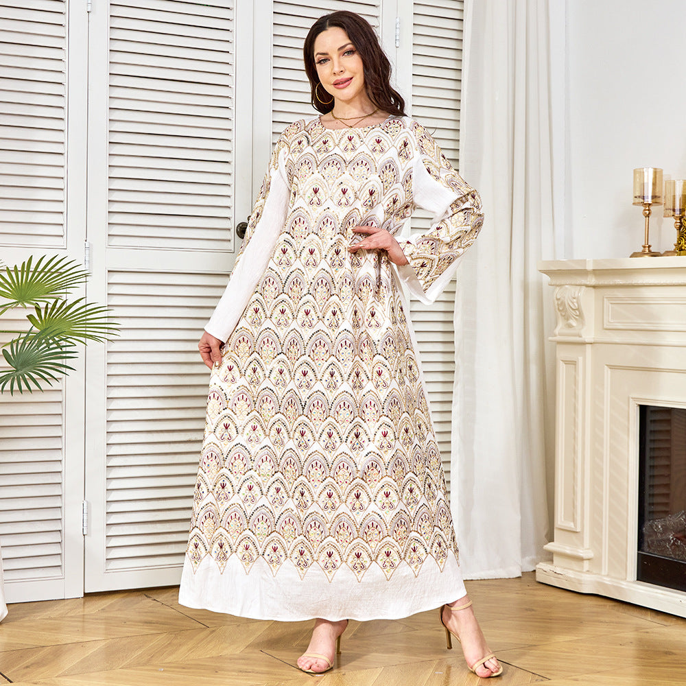Robe Longue Col Rond – Manches Longues, Coupe Ample & Confortable