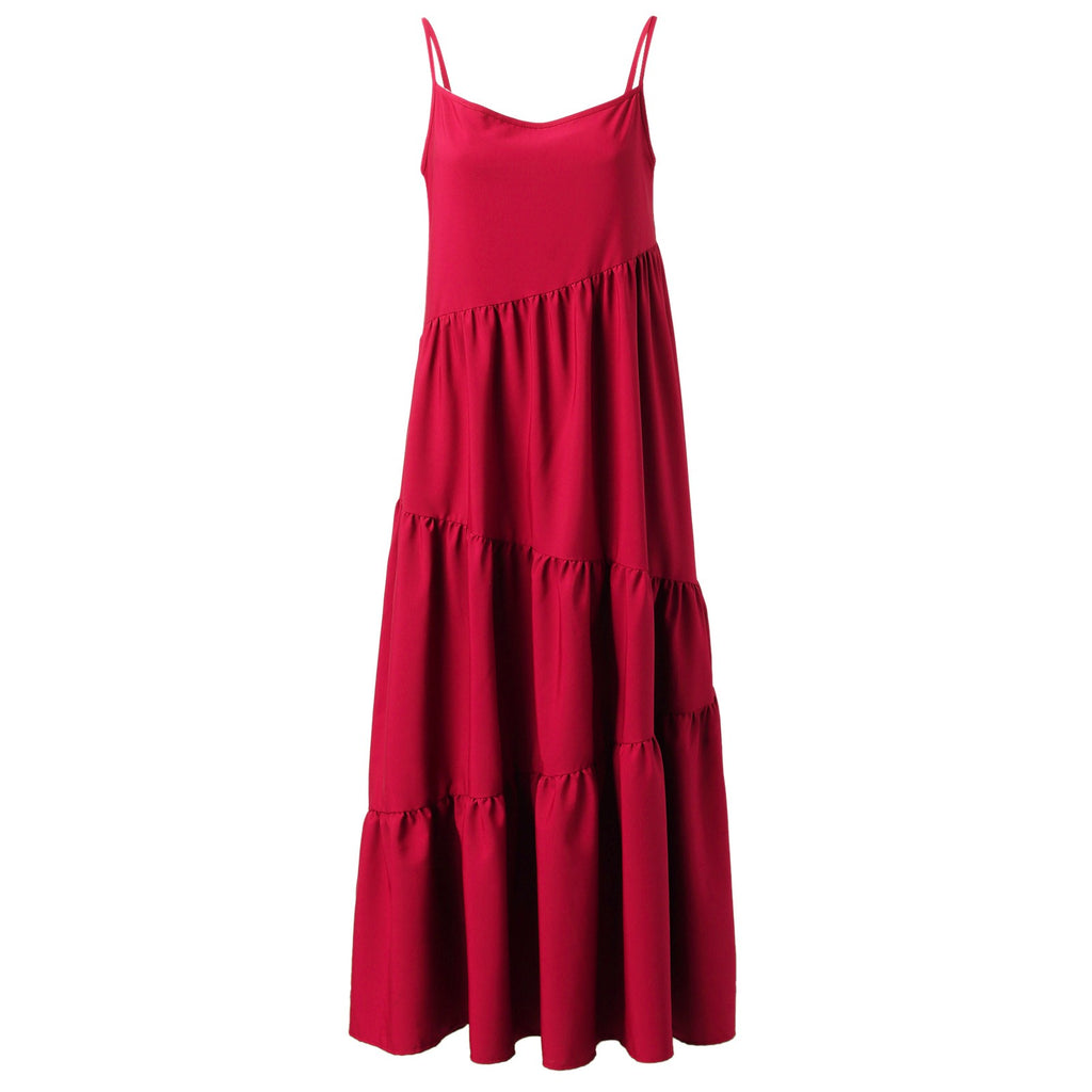 Robe plissée à bretelles – Coupe ample, style balnéaire