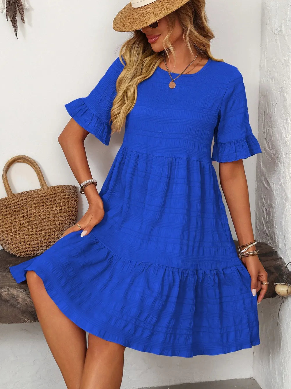 Robe Fluide Décontractée – Manches Courtes & Coupe Ample