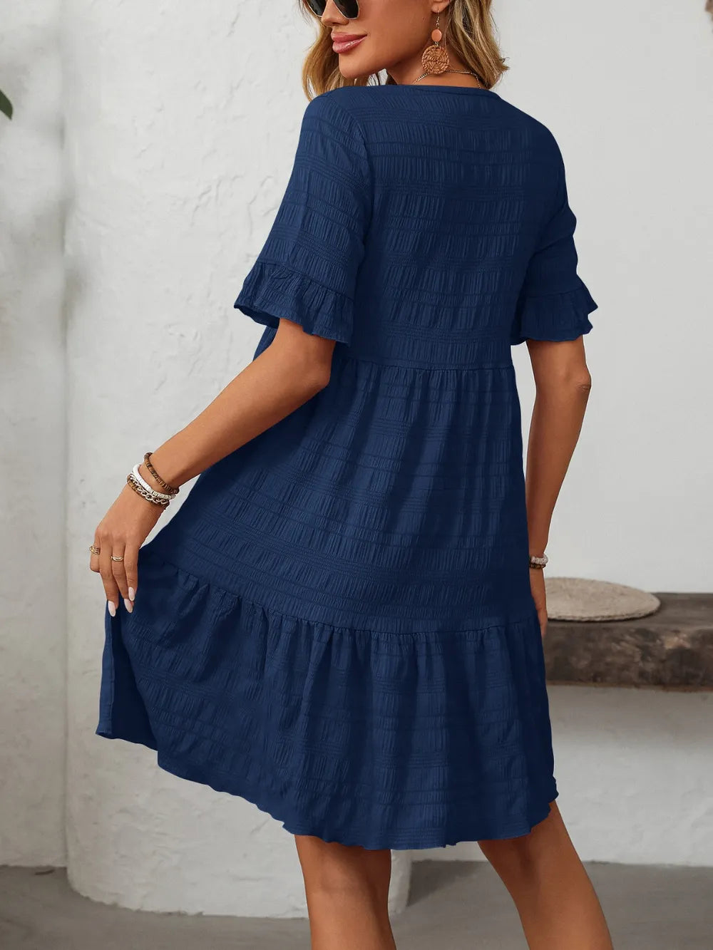 Robe Fluide Décontractée – Manches Courtes & Coupe Ample