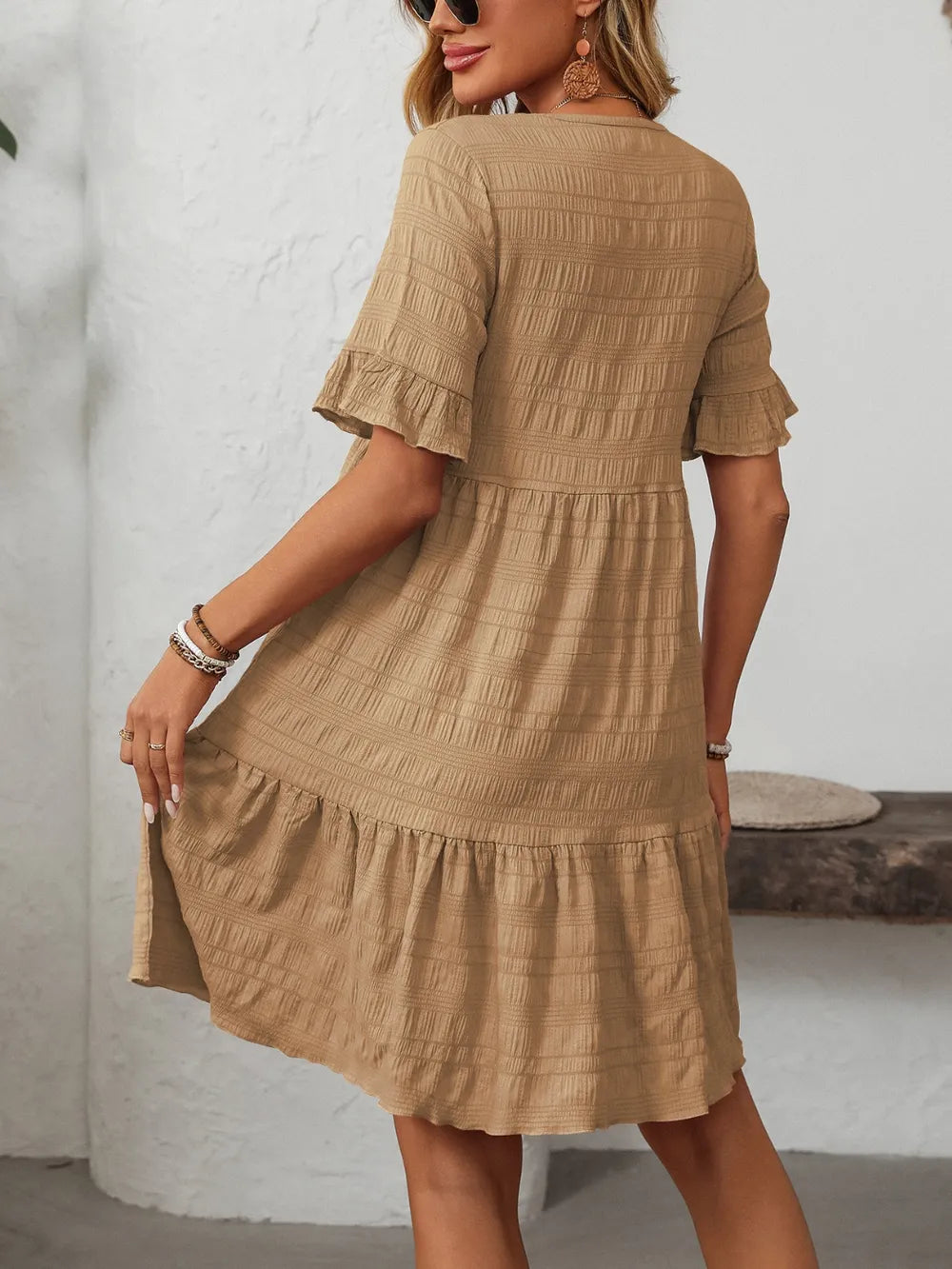Robe Fluide Décontractée – Manches Courtes & Coupe Ample