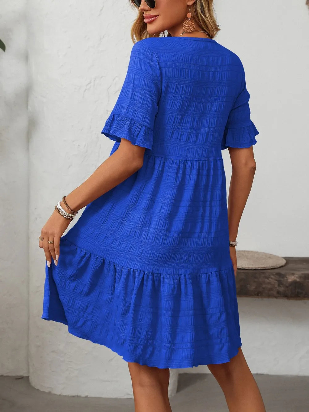 Robe Fluide Décontractée – Manches Courtes & Coupe Ample