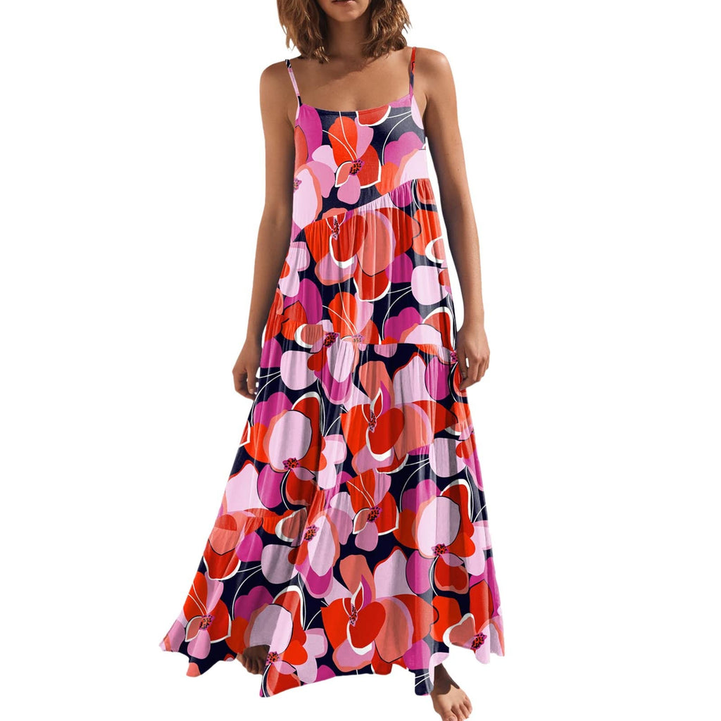 Robe plissée à bretelles – Coupe ample, style balnéaire
