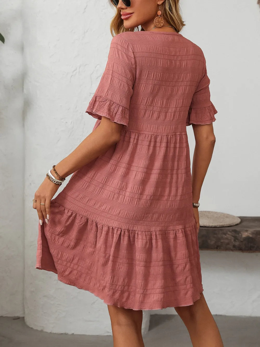 Robe Fluide Décontractée – Manches Courtes & Coupe Ample